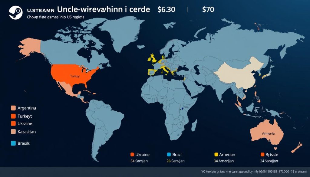 2025年Steam低价区地图，标注各低价区相对价格水平