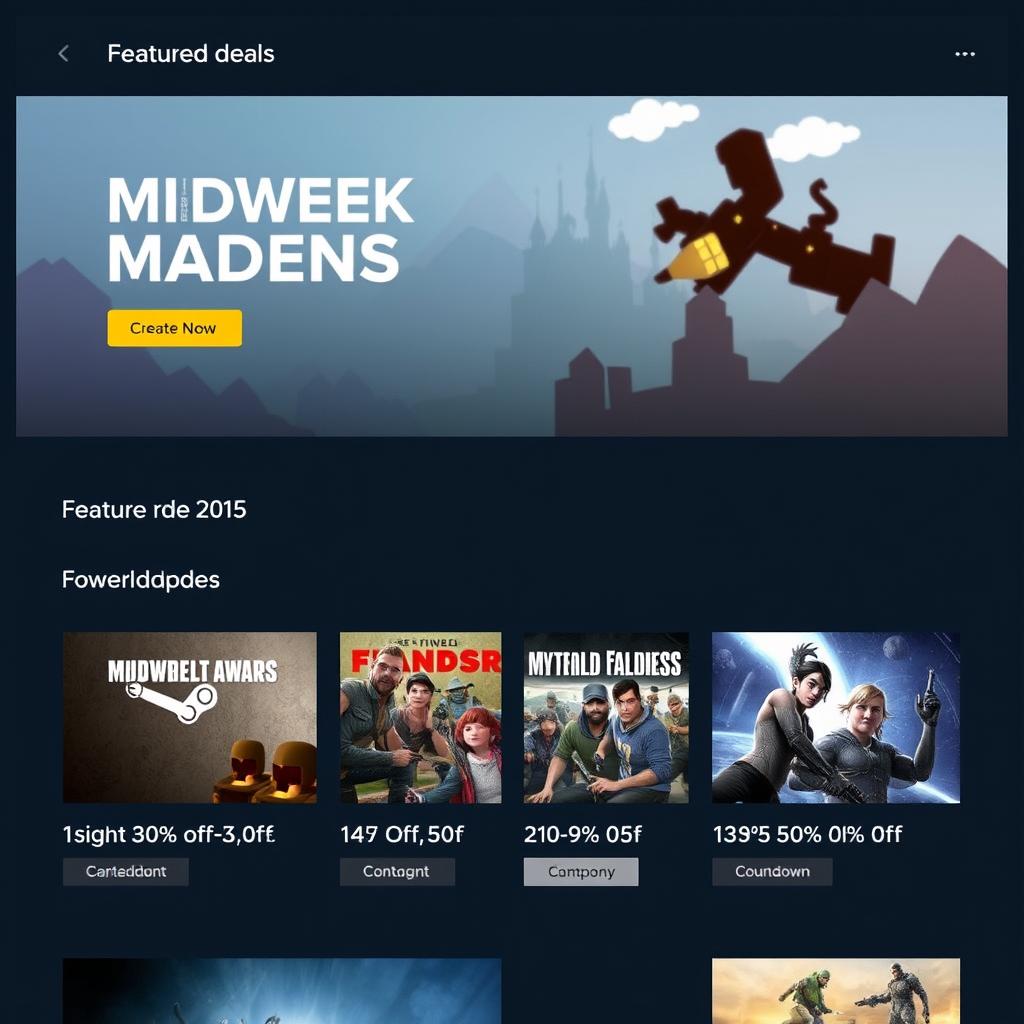 Steam打折力度最大的时间之外的周中和周末特惠示例