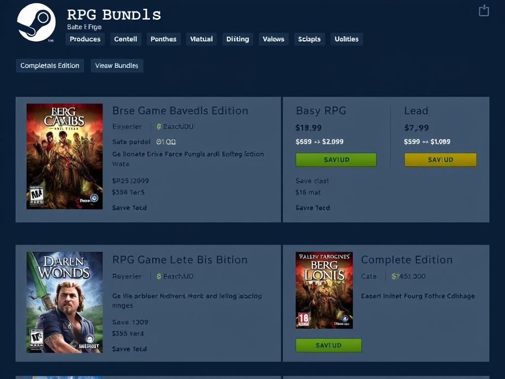 RPG游戏DLC和捆绑包的Steam游戏折扣对比 RPG游戏DLC和捆绑包的Steam游戏折扣对比