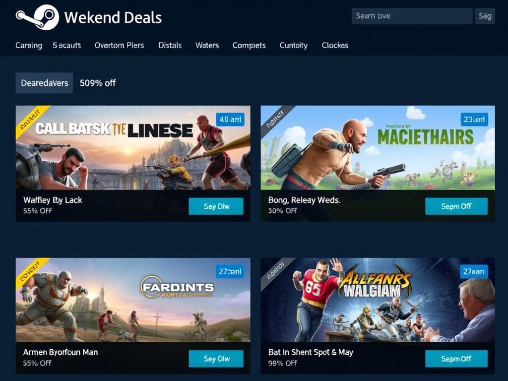 Steam周末特惠页面展示