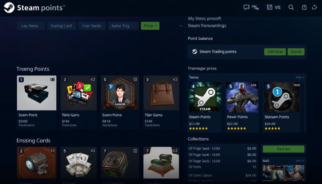 Steam点数商店和交易卡片界面 Steam点数商店和交易卡片界面