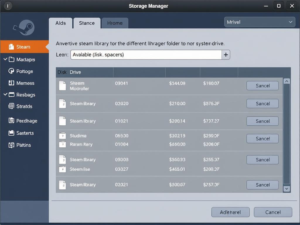 Steam库文件夹管理界面