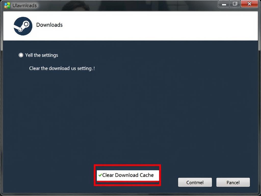 Steam设置中清除下载缓存的界面